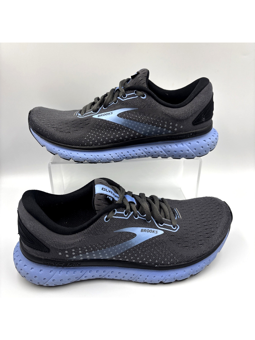 Women's BROOKS Glycerin 18 Blue Black Womens Running Shoe Size 8